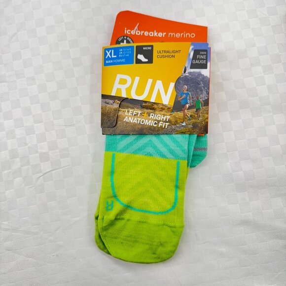 New! Men's Merino Blend Run+ Ultralight Micro Socks in Hyper/Aura - Picture 1 of 4